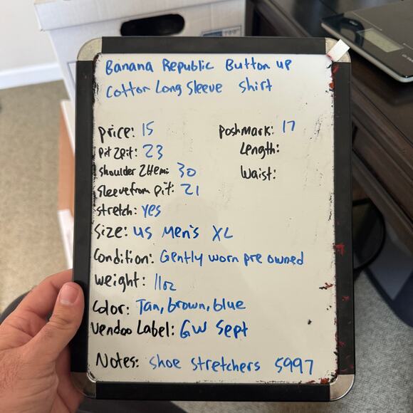 Banana Republic Button Up Cotton Long Sleeve Shirt US Men's XL - Picture 7 of 7